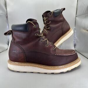 Irish Setter Ashby 83605 Work Boots Mens 10 Brown Leather Moc Toe Slip Resistant